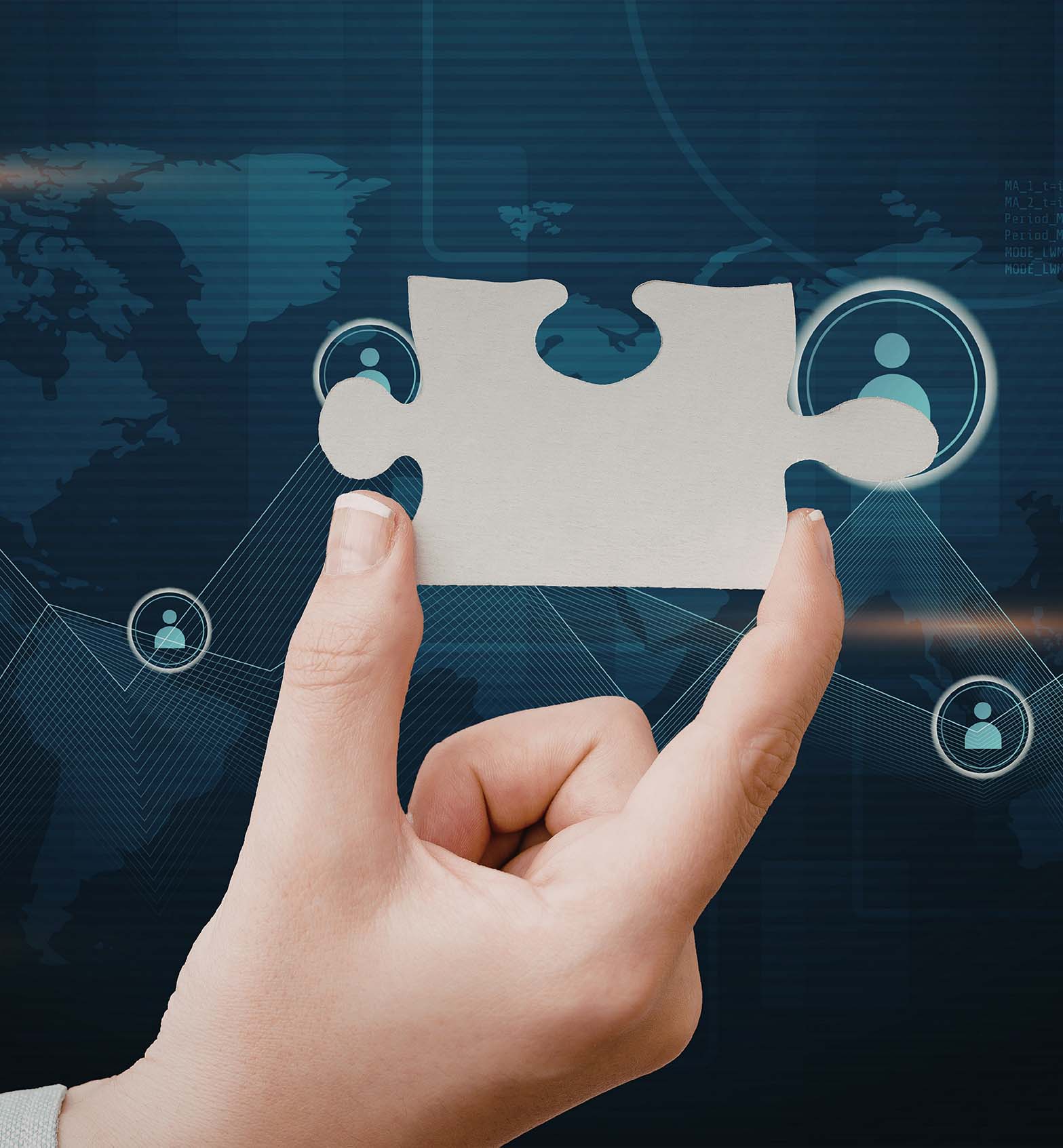 Person holding a puzzle piece