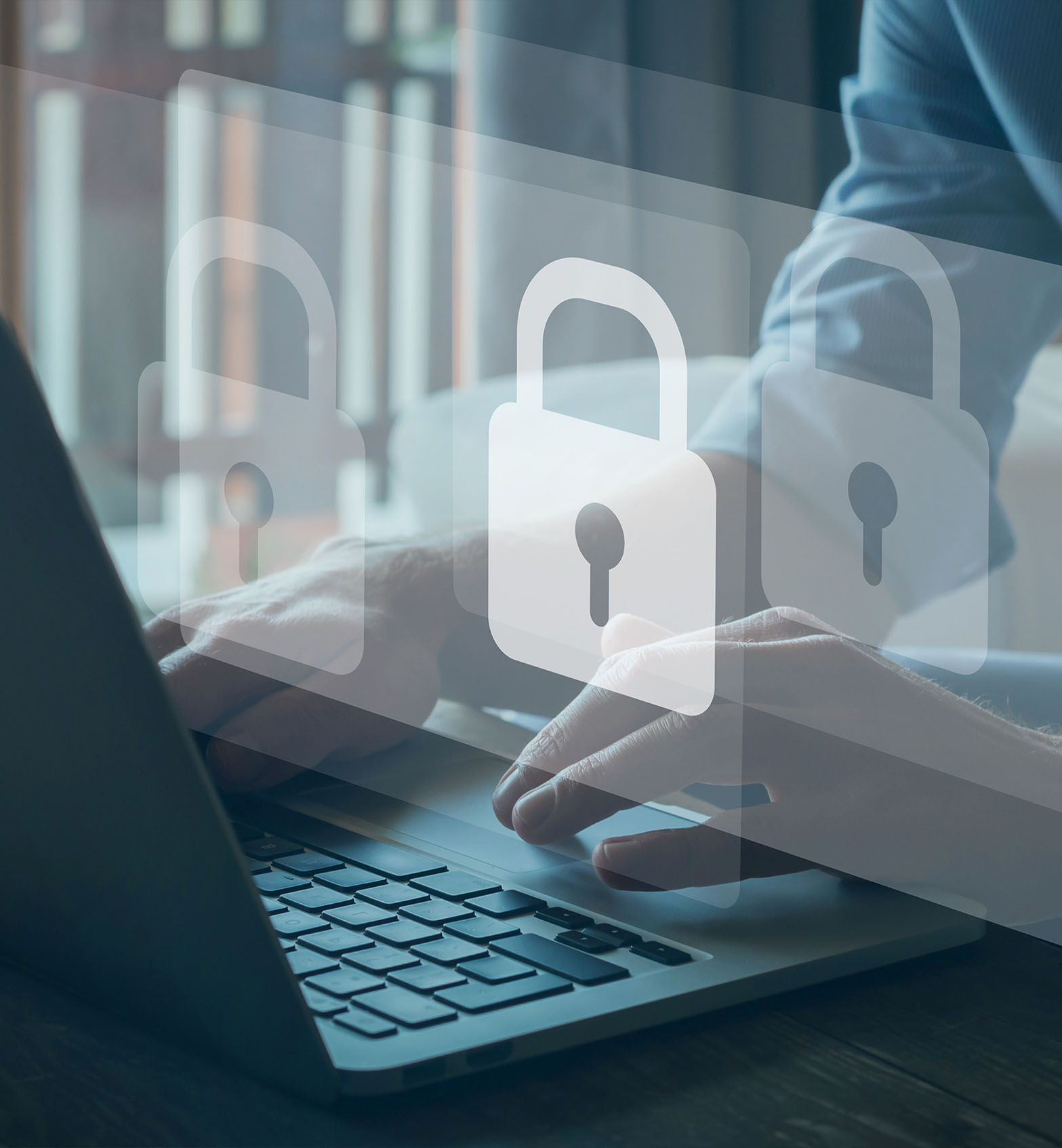 Typing in laptop with security