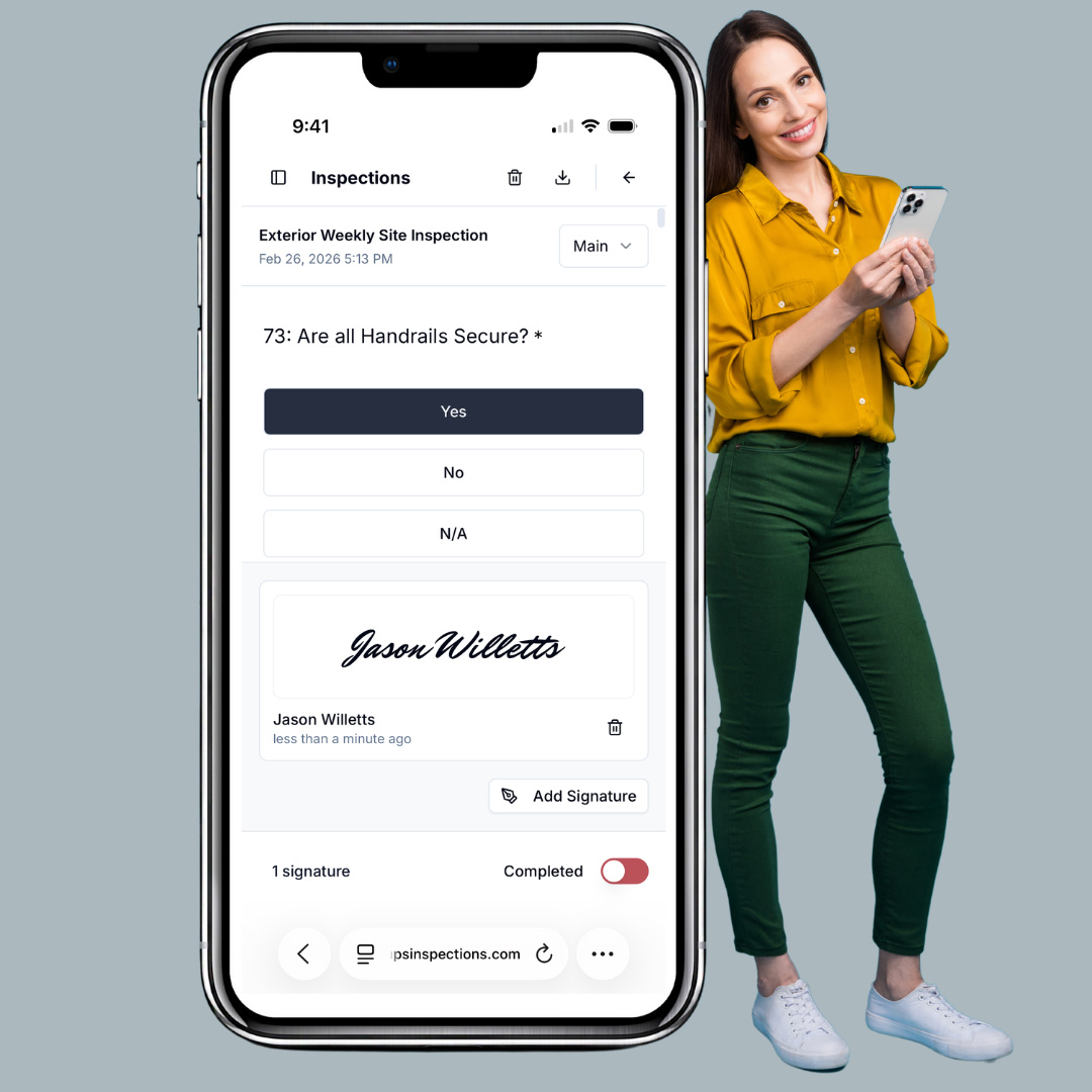 A digital exterior weekly site inspection checklist